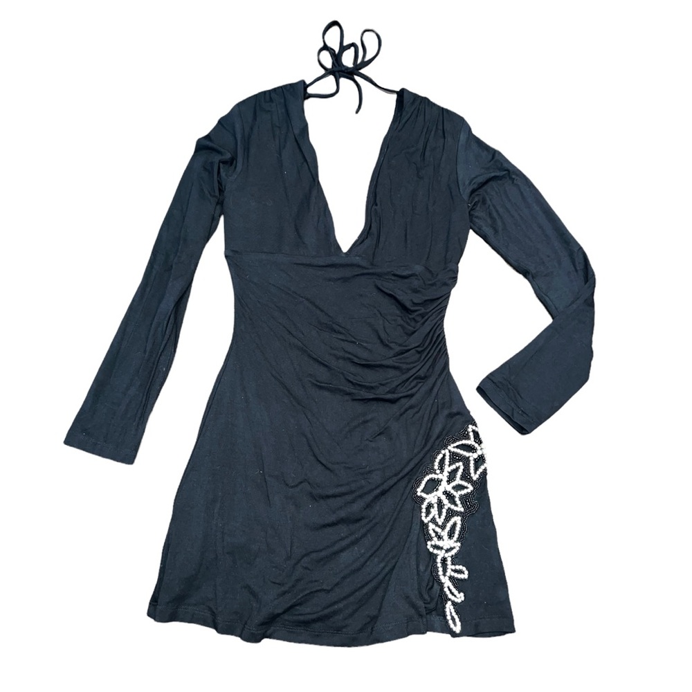 Sky V-Neck Little Black Dress